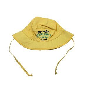 Polarn O. Pyret Yellow Kids Sun Bucket Hat 100% Cotton 9 Months - 2 Years